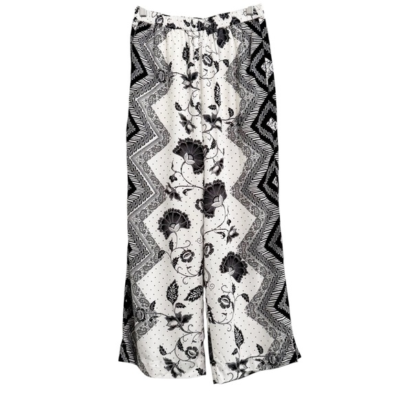 Anthropologie ett:twa Glencairn Cropped Wide Leg Pant Black White Small - Picture 5 of 15